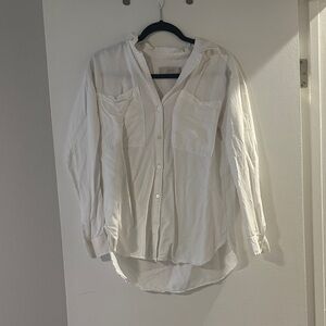 LOFT White Button Down Shirt for Women